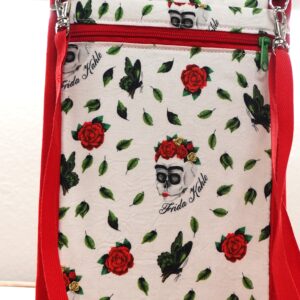 funda móvil tela algodón calaveras frida