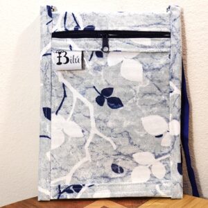 funda móvil tela algodón ramas blancas