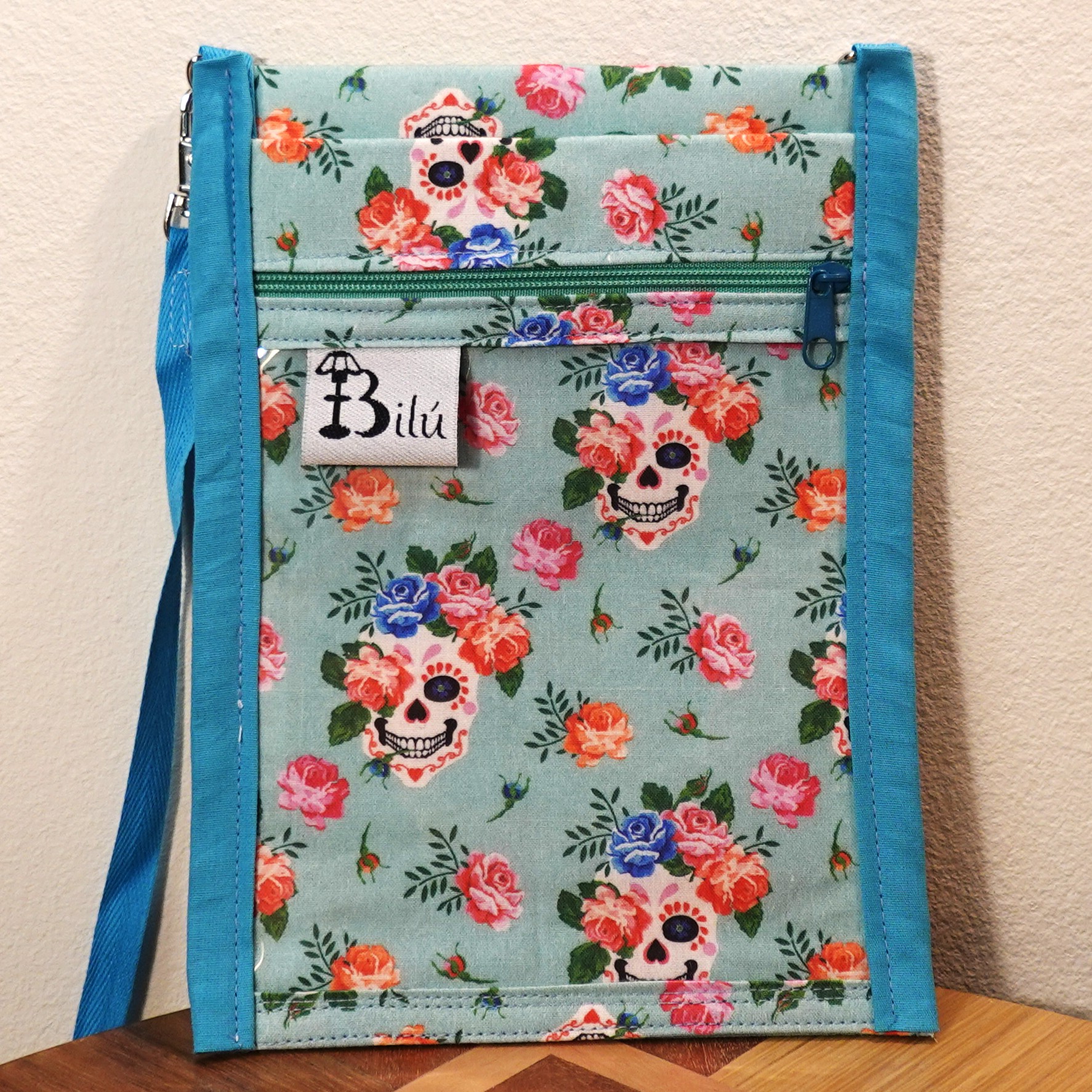 funda móvil tela algodón ramas blancas