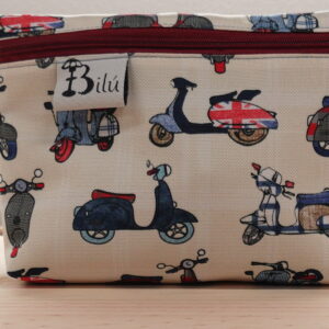 mini neceser doble tela resinada vespas clásicas