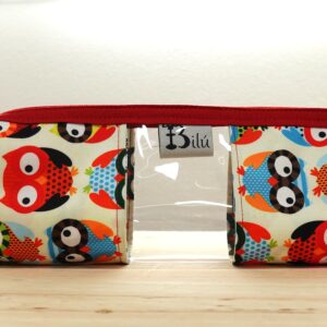 estuche búhos color fondo blanco