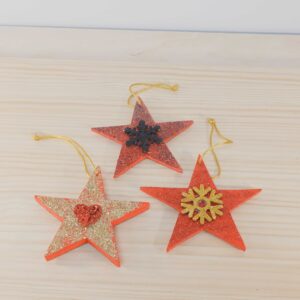 Estrella madera NAVIDAD roja