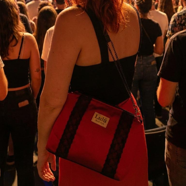 Bolso Morgana - Rojo con Encaje - Imagen 5